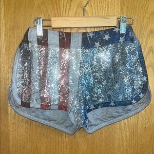 Nashville Sequin American Flag Women's Shorts NWT Size Small Sparkle 4th of July